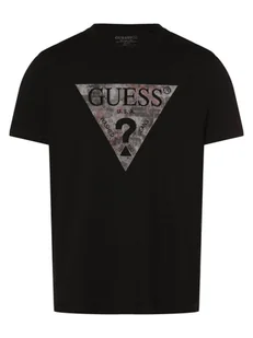 GUESS T-shirt męski Mężczyźni Bawełna czarny nadruk, S - Koszulki męskie - miniaturka - grafika 1