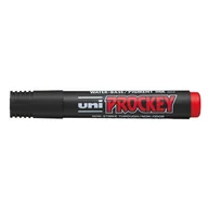 Markery permanentne - Marker permanentny okrągły UNI PROCKEY PM-122 czerwony - miniaturka - grafika 1