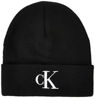 Czapki damskie - Calvin Klein Czapka z dzianiny czarna, Czarny, Rozmiar uniwersalny - miniaturka - grafika 1