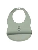 Śliniaki i fartuszki - Nattou Śliniak silikonowy z kieszonką zielony - miniaturka - grafika 1