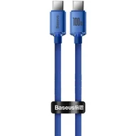 Kable USB - Baseus Crystal Shine Series kabel przewód USB do szybkiego ładowania i transferu danych USB Typ C - USB Typ C 100W 1,2m niebieski CAJY000603 - miniaturka - grafika 1