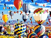 Malowanie po numerach - Malowanie Po Numerach BALONY 50x40 OBRAZ - miniaturka - grafika 1