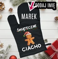 Fartuchy i rękawice kuchenne - Personalizowana Rękawica kuchenna świąteczna z imieniem - ŚWIĄTECZNE CIACHO - miniaturka - grafika 1