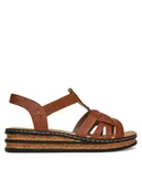 Sandały damskie - Rieker Sandały CEO-62918-22 Brązowy - miniaturka - grafika 1