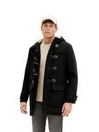 Płaszcze męskie - TOM TAILOR Męskie Płaszcz wełniany Dufflecoat 1032508, 29999 - Black, XL - miniaturka - grafika 1