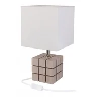 Lampy stojące - Beżowa lampka nocna kostka z abażurem - S230 K9-P66 - miniaturka - grafika 1