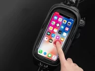 Pozostałe akcesoria do telefonów - Etui torba sakwa wodoodporna na rower uchwyt na telefon na ramę RockBros B68 Czarne - miniaturka - grafika 1