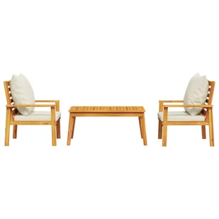 3-częściowy zestaw wypoczynkowy do ogrodu, poduszki, drewno akacjowe - Meble ogrodowe 3-częściowy zestaw wypoczynkowy do ogrodu, poduszki, drewno akacjowe - Meble ogrodowe - miniaturka - grafika 4