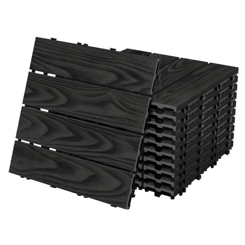 ECD Germany Plytki Tarasowe WPC 30x30 cm 22 Sztuk 2m² Antracyt