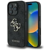 Etui i futerały do telefonów - Guess hardcase 4G Big Logo do iPhone 16 Pro Czarny - miniaturka - grafika 1