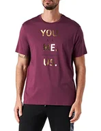 Koszulki męskie - Armani Exchange You.me.us. Logo Foil Pima T-Shirt męski, Grape Wine, S - miniaturka - grafika 1