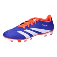 Piłka nożna - adidas Unisex Predator24 Club Buty piłkarskie, elastyczne, twarde buty do gry w ziemię, Lucid Blue Ftwr biały słoneczny czerwony, 46 2/3 EU - miniaturka - grafika 1