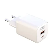 Ładowarki do telefonów - XO ładowarka sieciowa L96 PD 30W QC 3.0 18W 1x USB 1x USB-C biała - miniaturka - grafika 1