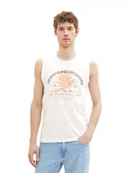 Koszulki męskie - TOM TAILOR Męski 1036574 tank top, 10332-Off biały, L, 10332 – Off White, L - miniaturka - grafika 1