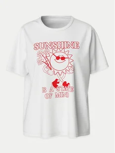 Pieces T-Shirt Tulia 17156902 Biały Oversize - Koszulki i topy damskie - miniaturka - grafika 1