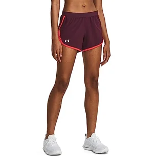 Under Armour Szorty damskie, Ciemnobordowy/Beta/Odblaskowy, XS-S - Spodenki damskie - miniaturka - grafika 1