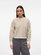 Swetry damskie - Vero Moda Sweter w kolorze beżowym - miniaturka - grafika 1