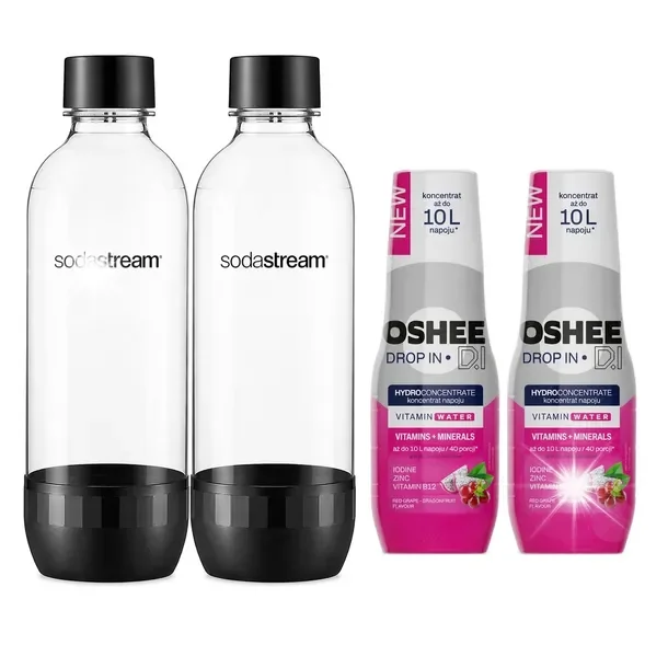 Koncentrat Oshee SYROP + BUTELKI DO SATURATORA SodaStream Classic 1L 2+2SZT