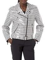 Kurtki damskie - Armani Exchange Damska kurtka motocyklowa, High Rise Check, XL - miniaturka - grafika 1