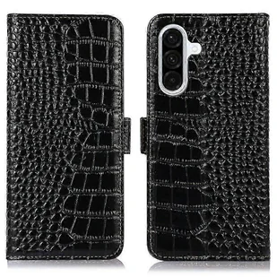 Do Samsung Galaxy A36 5g Etui Crocodile Texture Prawdziwy pokrowiec na portfel na telefon ze skóry bydlęcej - czerwony Czarny - Portfele - miniaturka - grafika 1