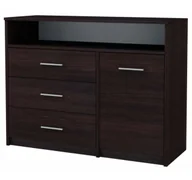 Komody - Komoda z szufladami i półkami do salonu wenge H0-Z41 - miniaturka - grafika 1