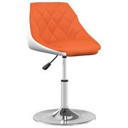 Krzesła - vidaXL Krzesło stołowe pomarańczowo-białe obite sztuczną skórą 3088722 - miniaturka - grafika 1