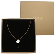 Naszyjniki - Naszyjnik złoty ślubny KWIATOWY podłużny HANDMADE - miniaturka - grafika 1