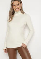 Swetry damskie - Jasnobeżowy Golf Sweter z Wiskozą i Kaszmirem Zailaya - miniaturka - grafika 1