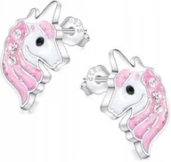 Biżuteria dla dzieci - KOLCZYKI SREBRNE JEDNOROŻCE DLA DZIEWCZYNKI SREBRO 925 SZTYFTY WKRĘTKI - miniaturka - grafika 1