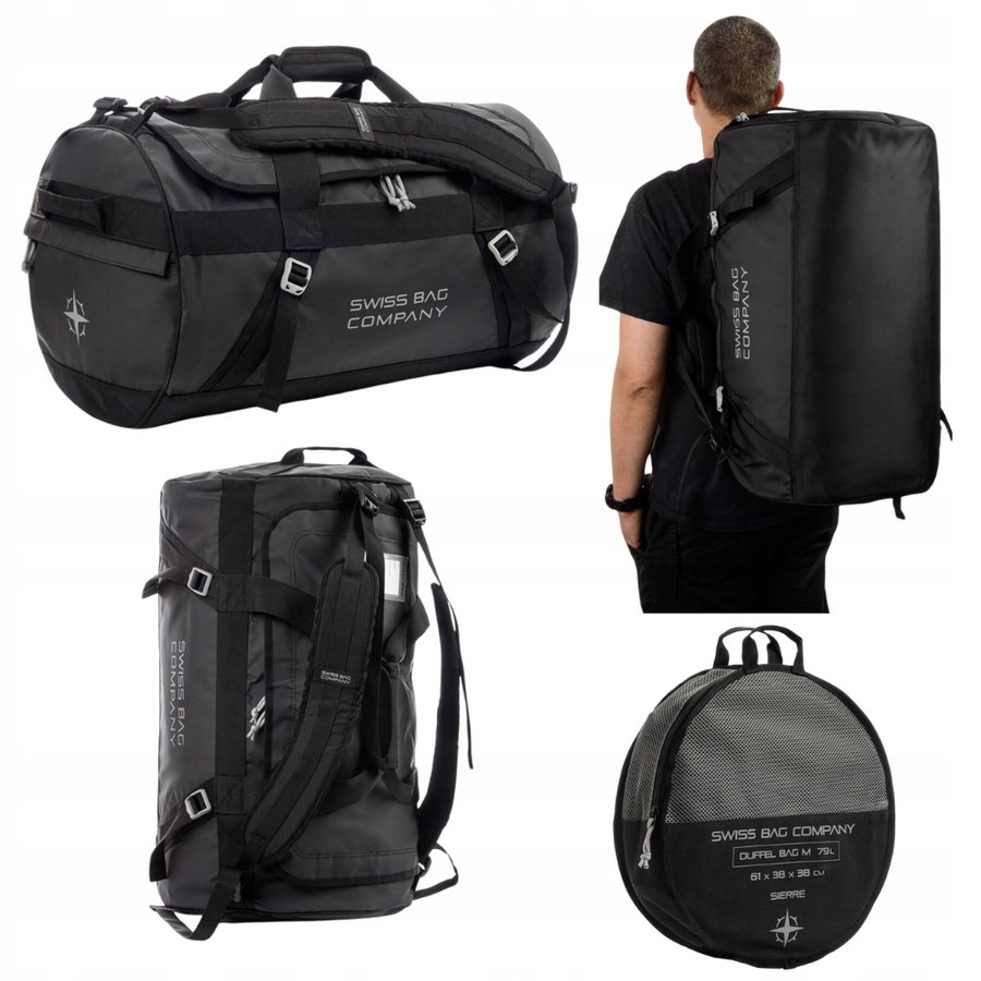 SwissBags Duża Składana Torba Plecak Trekkingowy Podróżny Turystyczny 79l