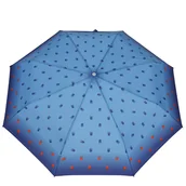 Parasole - Parasol damski pełny automat - Jaskółki na niebieskim Wiatroodporny - miniaturka - grafika 1