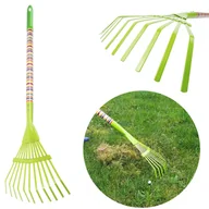 Grabie i motyki - Grabie wachlarzowe -narzędzie ogrodowe dla dzieci - metalowy tęczowy uchwyt 74cm - miniaturka - grafika 1