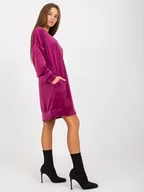 Bluzki damskie - Tunika na co dzień fioletowy sukienka codzienna dekolt w kształcie V rękaw długi długość przed kolano - miniaturka - grafika 1