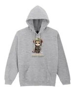 Bluzy damskie - Bluza Kociak Żołnierz Urocza Słodka z Nadrukiem Wojskowa Szara M - miniaturka - grafika 1