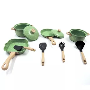 Zestaw kuchenny z garnkami i patelniami - zielony - Zabawy w naśladowanie dorosłych - miniaturka - grafika 1