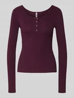 Bluzki damskie - Bluzka z długim rękawem o kroju slim fit z mieszanki bawełny model ‘KITTE’ - miniaturka - grafika 1