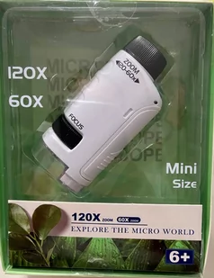 Mini mikroskop kieszonkowy Zoom 60 i 120 - Mikroskopy i lupy - miniaturka - grafika 1