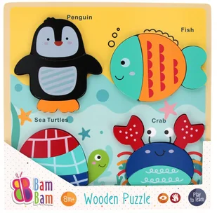 Układanka drewniana Ocean BAM BAM - Zabawki interaktywne dla dzieci - miniaturka - grafika 1