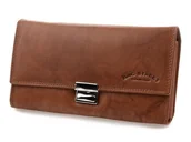 Portfele - Portfel skórzany duży camelowy kelnerski pojemny Beltimore D00 brązowy, beżowy - miniaturka - grafika 1