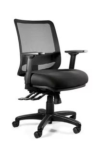 Fotel biurowy, krzesło biurowe Fotel ergonomiczny, do biura, mikrosiatka, Saga Plus M, czarny - Fotele i krzesła biurowe - miniaturka - grafika 1