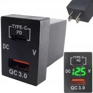 Ładowarki samochodowe - ŁADOWARKA SAMOCHODOWA MONTAŻOWA USB 12V-24V QC3.0 PD ZIELONY WOLTOMIERZ - miniaturka - grafika 1