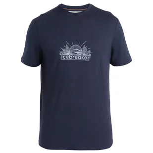 Koszulka męska Icebreaker Men Merino 150 Tech Lite III SS Tee IB Grown Naturally Rozmiar: XL / Kolor: ciemnoniebieski - Koszulki sportowe męskie - miniaturka - grafika 1