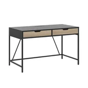 Biurka - Biurko Z Szufladami 120 X 60 Cm Czarne Z Jasnym Drewnem Jena! - miniaturka - grafika 1