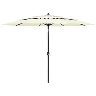 Parasole ogrodowe - vidaXL 3-poziomowy parasol na aluminiowym słupku, piaskowy, 3 m 313868 - miniaturka - grafika 1