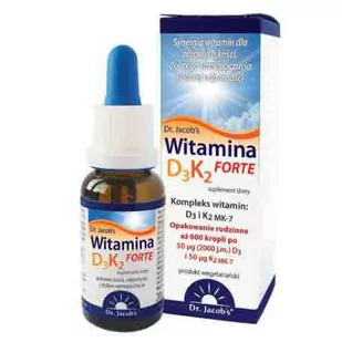 DR JACOBS Witamina D3K2 FORTE krople 20 ml TT000547 - Witaminy i minerały - miniaturka - grafika 1