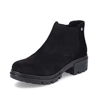 Botki damskie - Rieker Damskie buty Chelsea Boots 76884, botki damskie, Czarny 00, 40 EU - miniaturka - grafika 1