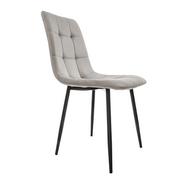 Krzesła - Krzesło welurowe glamour, 44x53x89 cm, szary - miniaturka - grafika 1