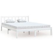 Łóżka - vidaXL Rama łóżka biała lite drewno sosnowe 160 x 200 cm 810093 - miniaturka - grafika 1