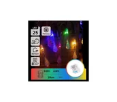 Lampy ogrodowe - Aigostar - LED RGBY Zewnętrzne lampki świąteczne 25 x LED / 8 trybów, zasilanie 3 x AA, długość 2,5 m, IP44, w kształcie kropli - miniaturka - grafika 1