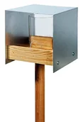 Klatki i wyposażenie dla ptaków - Luxus-Vogelhaus 46861E Eichenholz Vogelfutterhaus Mit Ständer, Aluminiumdach, Futtertablett Aus Eiche Und Futtersilo - miniaturka - grafika 1